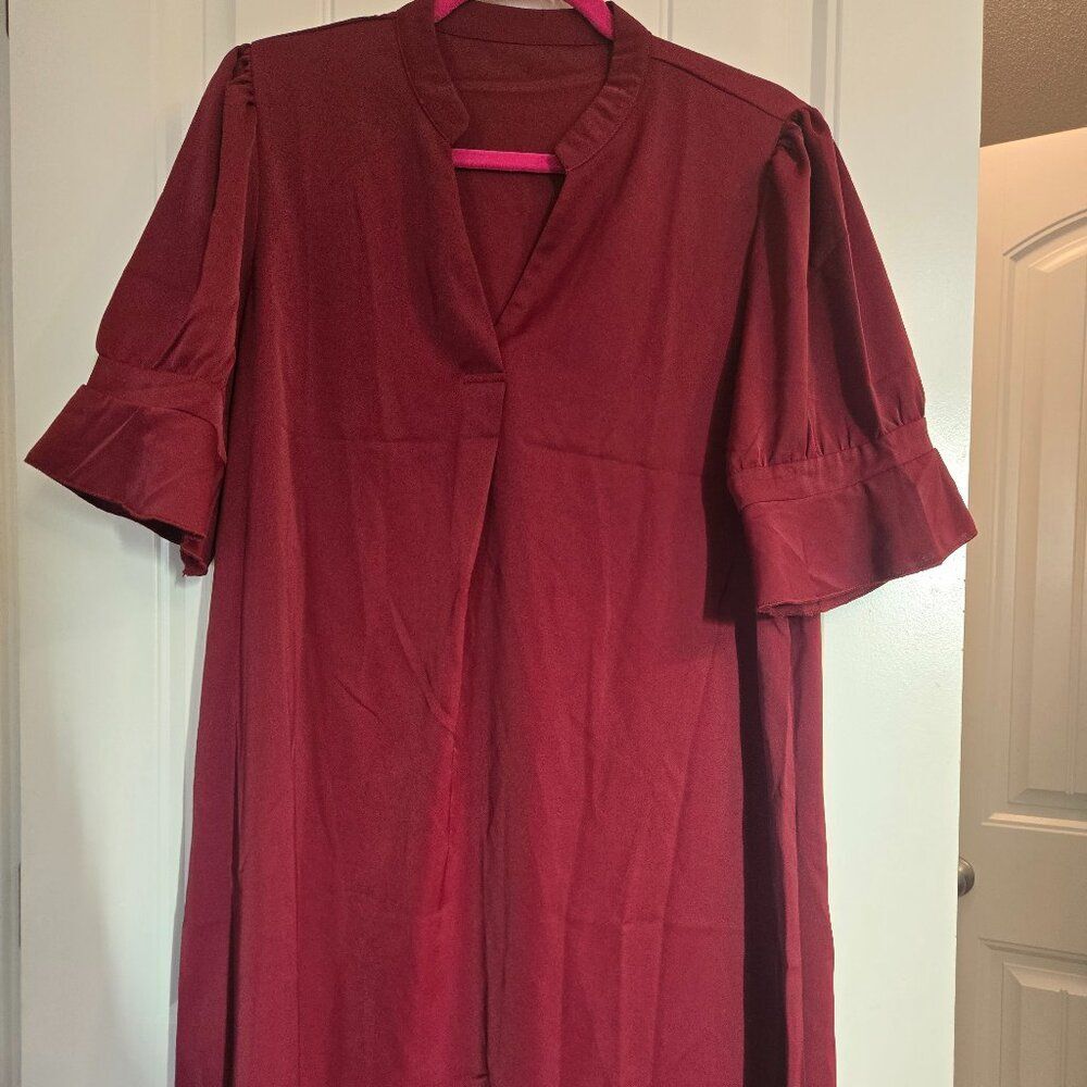 Burgundy dress by Shein size XL, new and unused